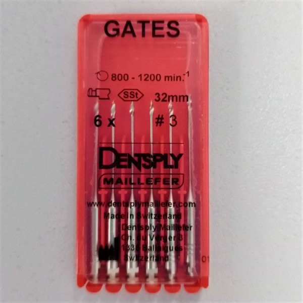 GATES RA, №3, 32мм, каналорасширители машинные, 6шт/уп, Dentsply