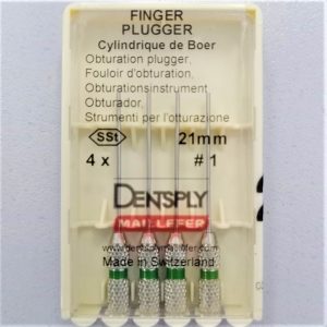 Finger Plugger-упл. гуттаперчи (4шт) №1, ручной, 21 мм, Maillefer