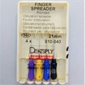 FINGER SPREADER Pointed, 010-040, ручные, L21 mm, 4шт/уп, Dentsply Maillefer