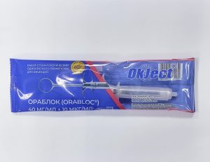 Набор стоматологический однократного применения для инъекций OkJect Ораблок (ORABLOC) 40 мг/мл+10 мкг/мл