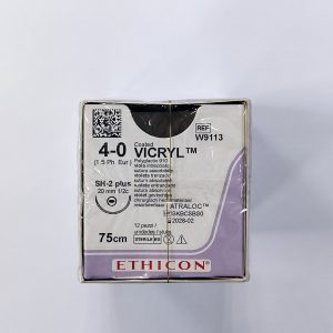 W9113 Викрил (VICRYL), 4-0, 75 см, с иглой 20 мм (12 шт/уп)