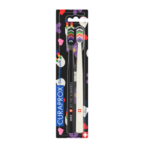 Набор зубных щеток CURAPROX ultrasoft, d 0,10 мм (2 шт) CS Duo Design Challenge 2022 Happy Lil Teeth