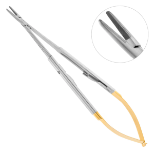 40-47* Иглодержатель-микро прямой Micro-Nadelhalter TC, 180 мм, HLW Dental Instruments, Германия