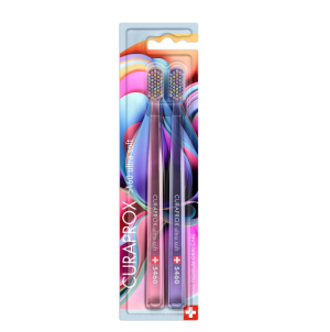 Набор зубных щеток CURAPROX ultrasoft, d 0,10 мм (2 шт.) CS5460/2 Duo Colorful Curls 2023