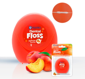 Зубная нить расширяющаяся Pesitro с ароматом персика