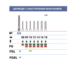 Бор алмазный 878012FFG, ökoDENT